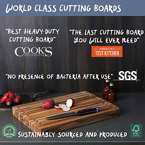 TeakHaus Edge Grain Carving Board w/Hand Grip (Rectangle) | 20" x 15" x 1.5"