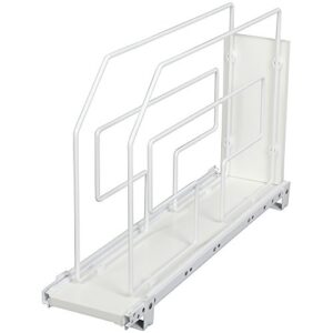 knape & vogt tdro6-w 6 in. roll out tray divider cabinet organizer, white