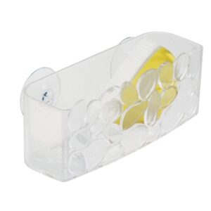 iDesign Pebblz Kitchen Sink Suction Holder for Sponges, Scrubbers, Soap - Clear