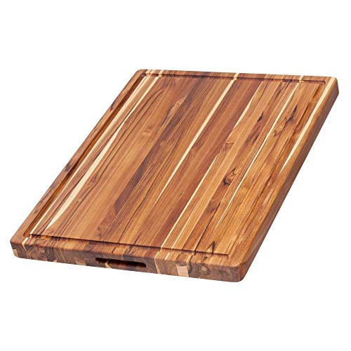 TeakHaus Edge Grain Carving Board w/ Hand Grip + Juice Canal (Rectangle) | 24" x 18" x 1.5"