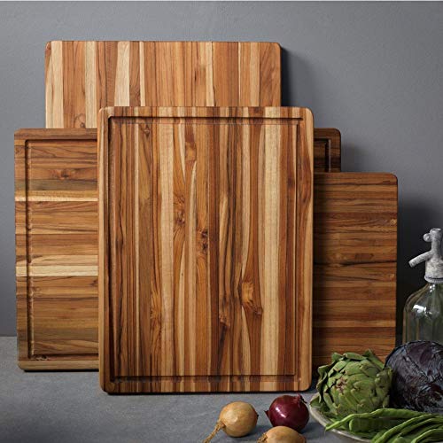 TeakHaus Edge Grain Carving Board w/ Hand Grip + Juice Canal (Rectangle) | 24" x 18" x 1.5"