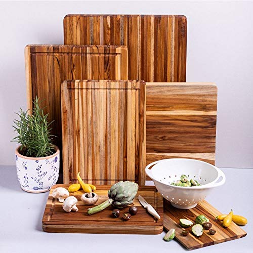 TeakHaus Edge Grain Carving Board w/ Hand Grip + Juice Canal (Rectangle) | 24" x 18" x 1.5"