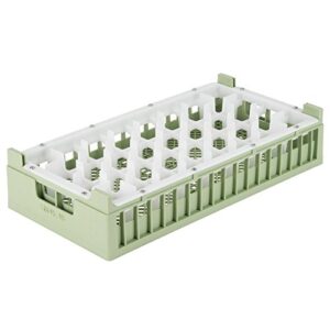 specialty half size short 32-compartment glass rack, light green