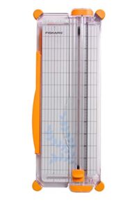 fiskars surecut portable paper trimmer, 12 inch cut , orange – 154450-1009