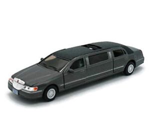 kinsmart 1/38 scale diecast 1999 lincoln town car stretch limousine in color black
