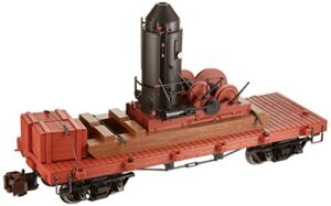 bachmann industries log skidder with crate on 20′ log car – large “g” rolling stock (1:20 scale)