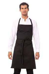 chef works unisex butcher apron apparel accessories, black, 34-inch length by 24-inch width us
