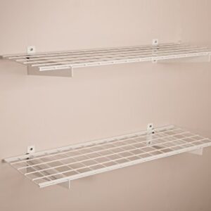 HyLoft 00967 45-Inch by 15-Inch Steel Wall Shelf for Garage Storage, Low-Profile Brackets, Off White, 2-Pack