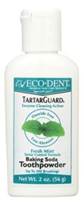 eco-dent tartarguard baking soda toothpowder, fresh mint 2 oz