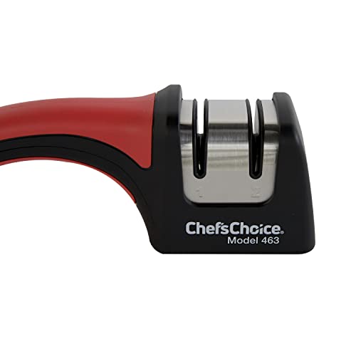 Chef'sChoice 463 Pronto Hone for 15-Degree Serrated and Straight Knives Diamond Abrasives Fast Sharpening, 2-Stage, Black