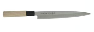 japanbargain 1553, japanese sushi chef knife yanagiba sashimi knife high carbon stainless steel blade 240mm made in japan, 9-1/2 inch