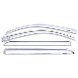 Auto Ventshade [AVS] Ventvisor / Rain Guards | Chrome, 4 pc | 684133 | Fits 2004 - 2010 Isuzu D-Max Double Cab, 2004 - 2012 Chevrolet/GMC Colorado/Canyon Crew Cab