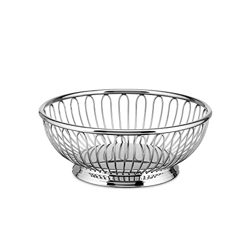 Alessi Round Wire Basket Silver, 6-Inch