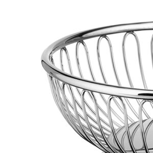 Alessi Round Wire Basket Silver, 6-Inch