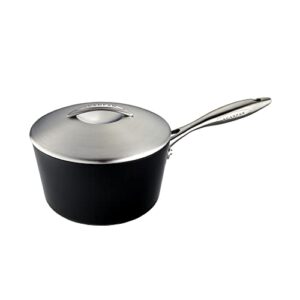 SCANPAN Professional 2 qt Saucepan with Lid - Easy-to-Use Nonstick Cookware - Dishwasher, Metal Utensil & Oven Safe - Made in Denmark