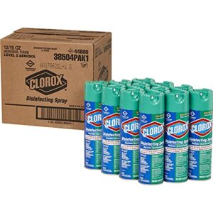 clorox disinfecting spray, fresh scent, industrial cleaning and disinfectant spray, 19-ounce bottles, (pack of 12) – 38504