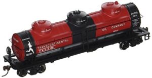 bachmann trains – 40′ three dome tank car – transcontinental oil co. – ho scale, grey