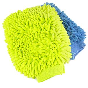 zwipes chenille microfiber premium scratch-free car wash mitt, 2-pack, color may vary