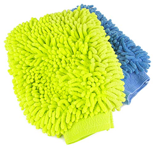 Zwipes Chenille Microfiber Premium Scratch-Free Car Wash Mitt, 2-Pack, Color may vary