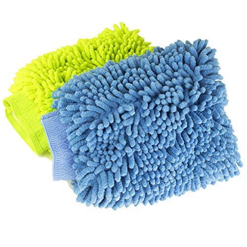 Zwipes Chenille Microfiber Premium Scratch-Free Car Wash Mitt, 2-Pack, Color may vary