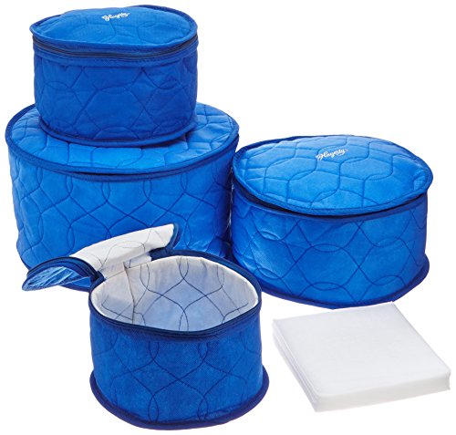 Hagerty Plate Saver China Storage, Set of 4, Blue