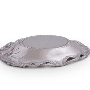 Arthur Court Designs Metal Aluminum Equestrian Horse Oval Serving Tray / Platter 14 inch x 10 inch