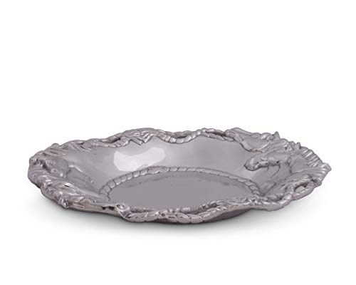 Arthur Court Designs Metal Aluminum Equestrian Horse Oval Serving Tray / Platter 14 inch x 10 inch