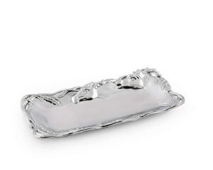 arthur court designs horse pattern aluminum bread serving tray sand casted in aluminum with artisan quality hand polished design tarnish-free 6 inch x 12 inch