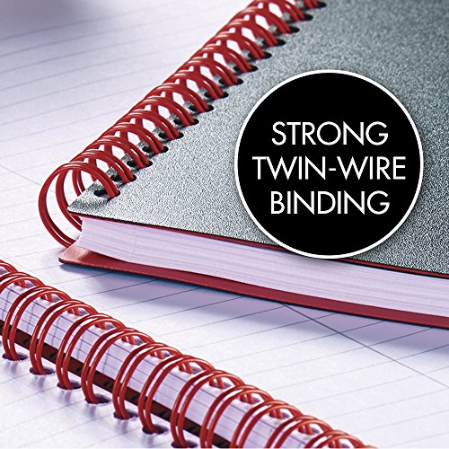 Black n' Red Notebook, Durable Poly Cover, Premium Optik Paper, Scribzee App Compatible, Environmentally Friendly, Spiral Binding, 11" x 8-1/2", 70 Double-Sided Ruled Sheets, Secure Bungee Closure, 1 Count (K66652)