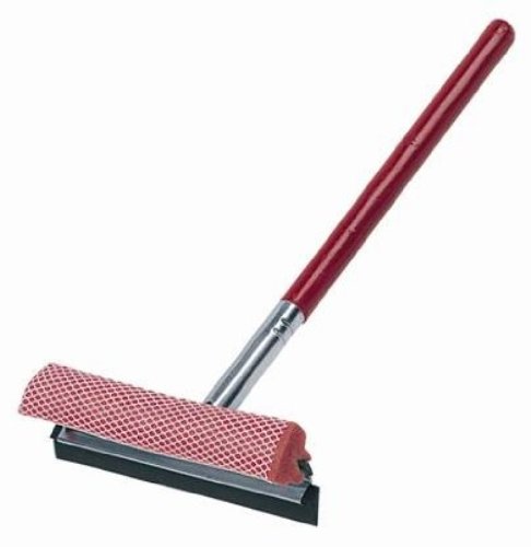 Carrand 9032R Red 8" Metal Squeegee Head with 24" Wood Handle