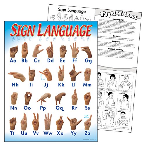 Trend Enterprises Sign Language Learning Chart, 17" x 22", Multi, (T-38039)