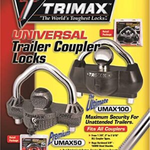 Trimax UMAX100 Premium Universal Dual Purpose Coupler Lock , Black