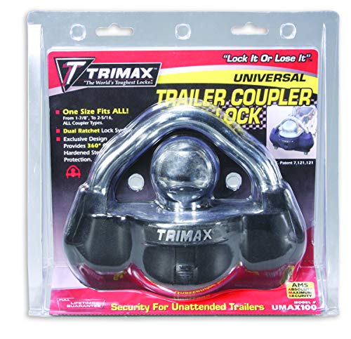 Trimax UMAX100 Premium Universal Dual Purpose Coupler Lock , Black