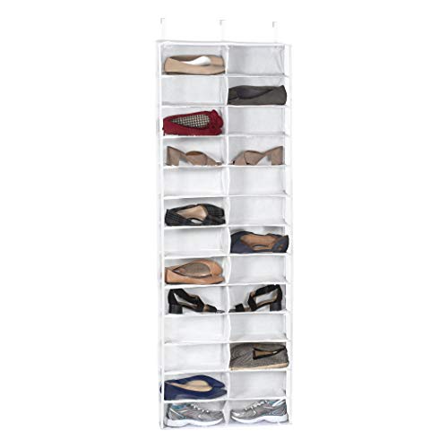 Richards Homewares Over The Door Shoe Organizer, 26-Pocket, Clear Vinyl