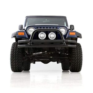 Smittybilt 3 Front Tube Bumper with Hoop (Black) - JB48-F"