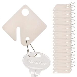 master lock tags, snap hook key hangers, 7117d (pack of 20), beige
