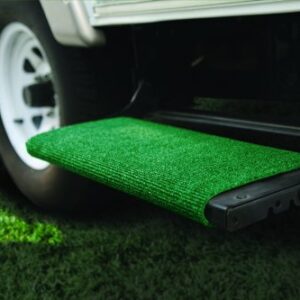 Camco Wrap Around Step Rug- Protects Your RV from Unwanted Tracked in Dirt, Works on Electrical and Manual RV Steps (Green) (42923)