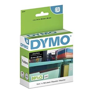 dymo lw library book spine labels for labelwriter label printers, white, 1″ x 1.5″, 1 roll of 750