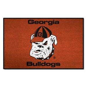 fanmats 4955 georgia bulldogs starter mat accent rug – 19in. x 30in. | sports fan home decor rug and tailgating mat – “bulldog” logo, red