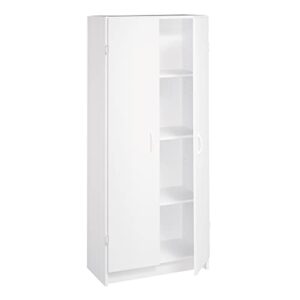 closetmaid pantry cabinet cupboard with 2 doors, adjustable shelves, standing, storage for kitchen, laundry or utility room, white