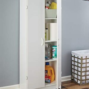 ClosetMaid Pantry Cabinet Cupboard with 2 Doors, Adjustable Shelves, Standing, Storage for Kitchen, Laundry or Utility Room, White