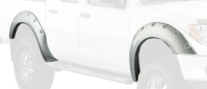 bushwacker boss pocket/rivet style front & rear fender flares | 4-piece set, black, smooth finish | 71906-02 | fits 2006-2020 nissan frontier w/ 4.9′ bed, chrome bumper only