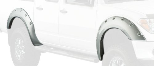 Bushwacker Boss Pocket/Rivet Style Front & Rear Fender Flares | 4-Piece Set, Black, Smooth Finish | 71906-02 | Fits 2006-2020 Nissan Frontier w/ 4.9' Bed, Chrome Bumper Only