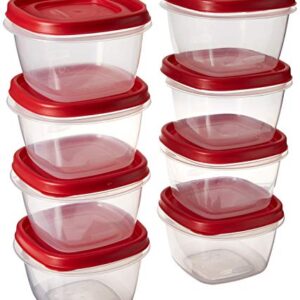 Rubbermaid 7J60 Easy Find Lid Square 2-Cup Food Storage (Pack of 8 Containers)