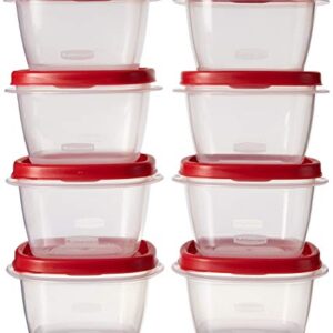 Rubbermaid 7J60 Easy Find Lid Square 2-Cup Food Storage (Pack of 8 Containers)