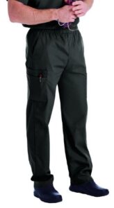 landau essentials relaxed fit 7-pocket elastic cargo scrub pants for men 8555