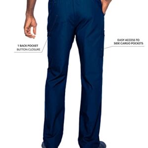 Landau Essentials Relaxed Fit 7-Pocket Elastic Cargo Scrub Pants for Men 8555