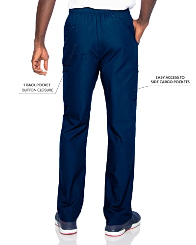 Landau Essentials Relaxed Fit 7-Pocket Elastic Cargo Scrub Pants for Men 8555