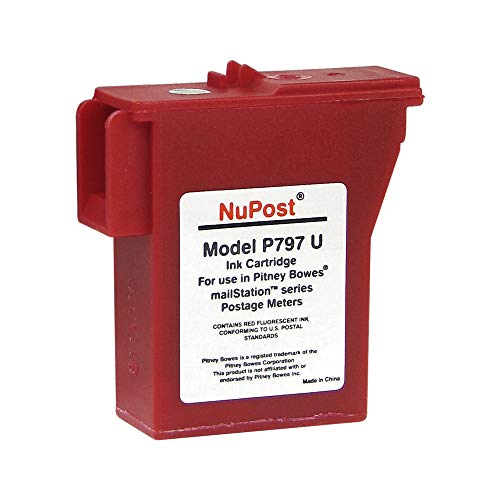 Clover NuPost Remanufactured Postage Meter Ink Cartridge Replacement for Pitney Bowes 797-0/797-Q/797-M | Red