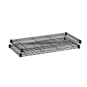 safco products 5296bl industrial wire shelving extra shelf pack 48″ w x 24″ d (starter and add-on units sold separately), (qty. 2), black